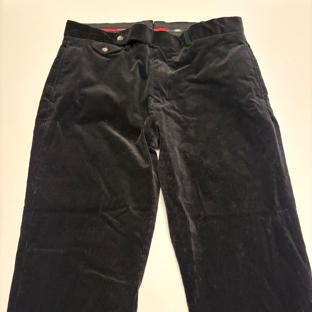 Polo Ralph Lauren Suffield Pant Men 34 Black Corduroy Straight Leg Casual 0571